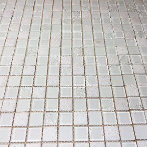 Stone and Glass Mosaic Tile, Snow White Stone and Glass Mosaic Tile, Snow White