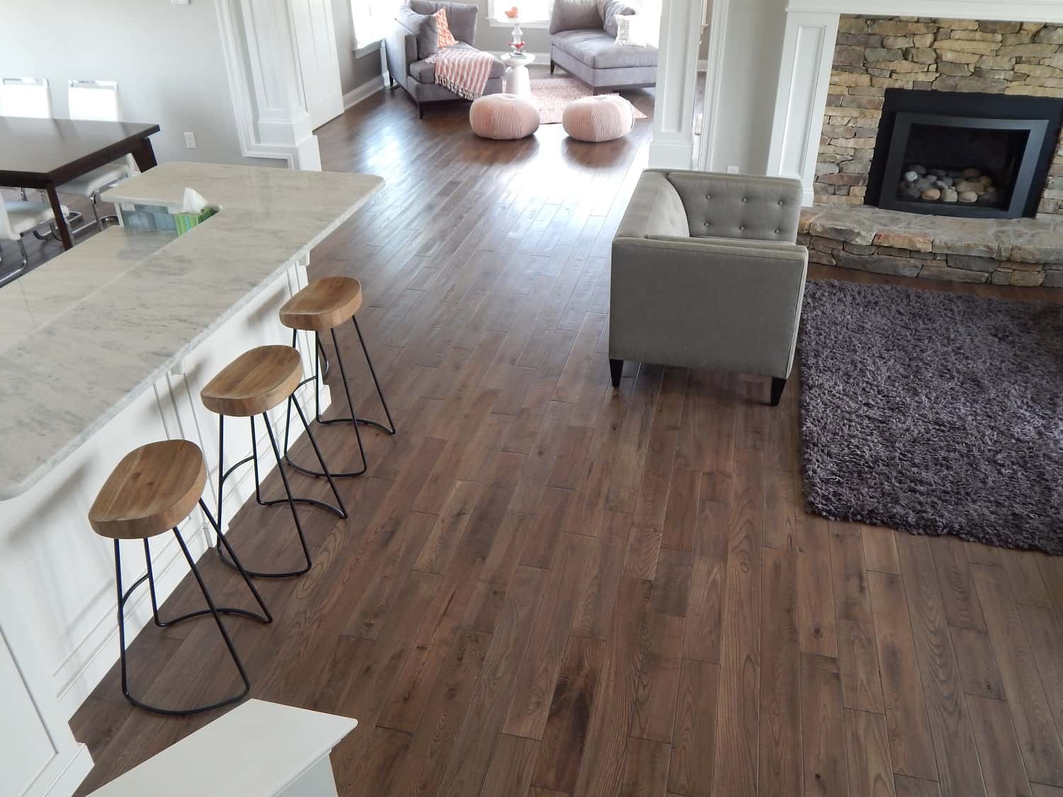 Kitchen and Living Room hardwood flooring