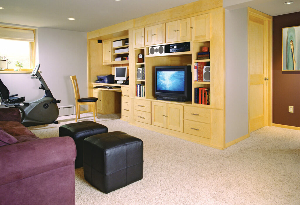 carpeted living room