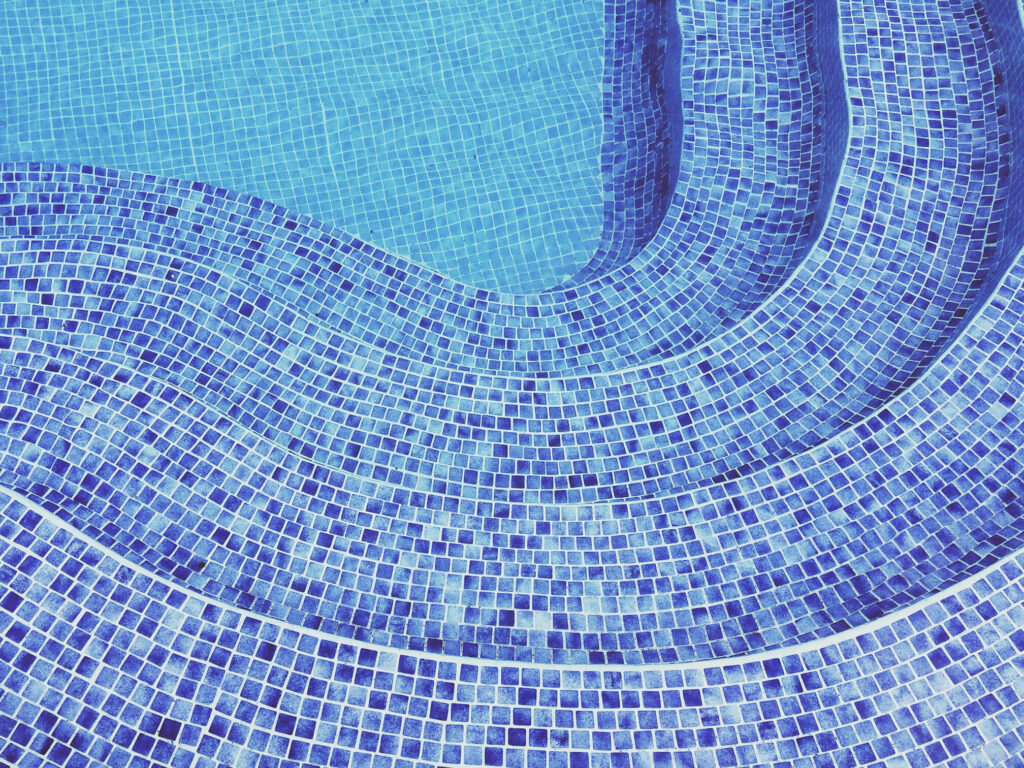 multi-colored pool tile