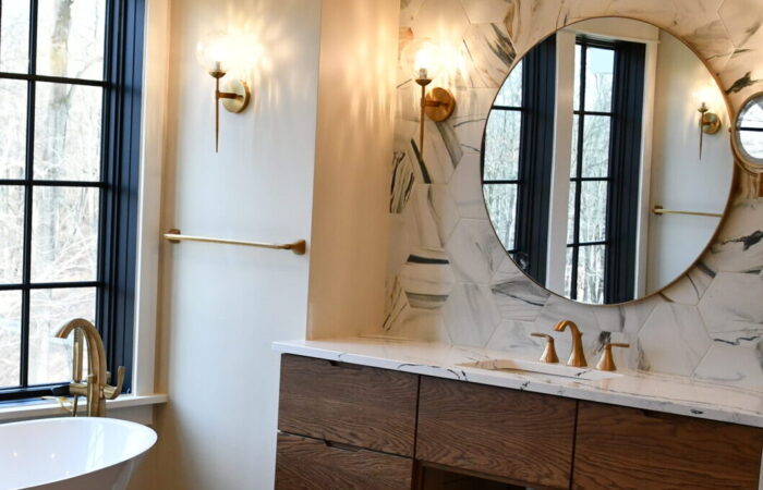 bathroom with custom tile